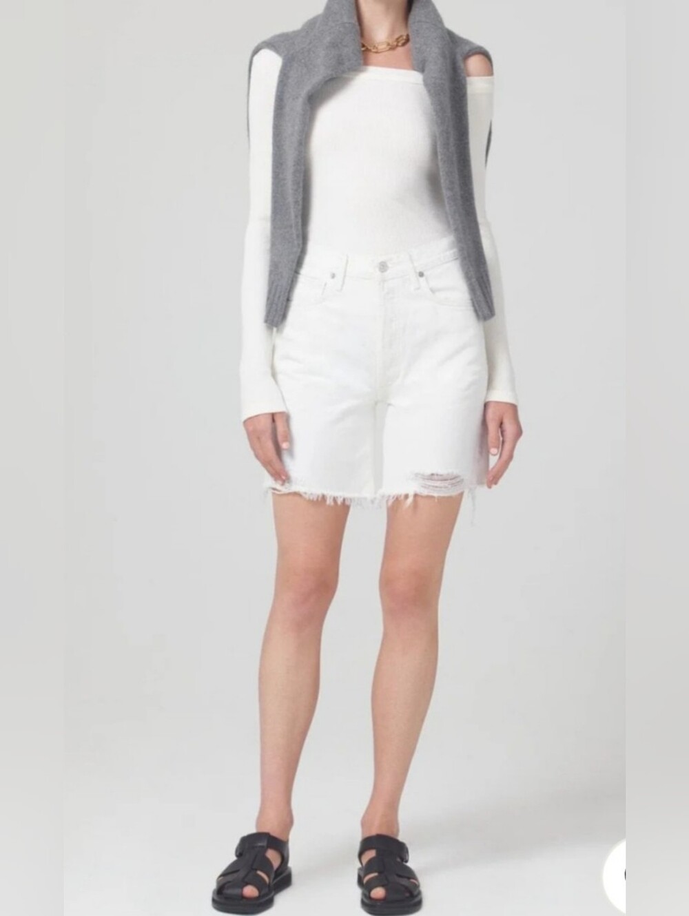 Citizens Of Humanity - Camilla Frayed Hem Short White size 26